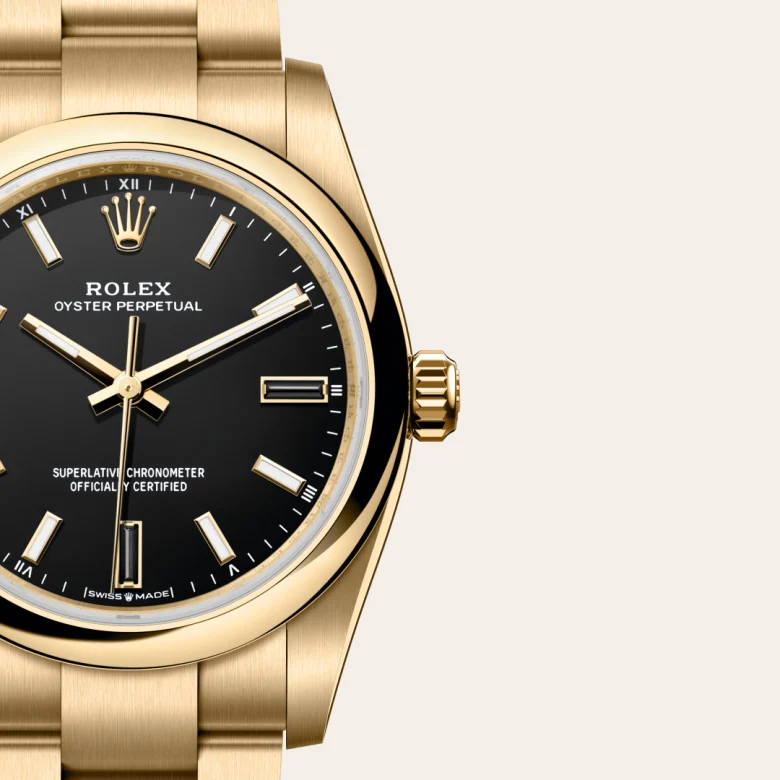 Rolex Oyster Perpetual 34 18 kt yellow gold, M124208-0001